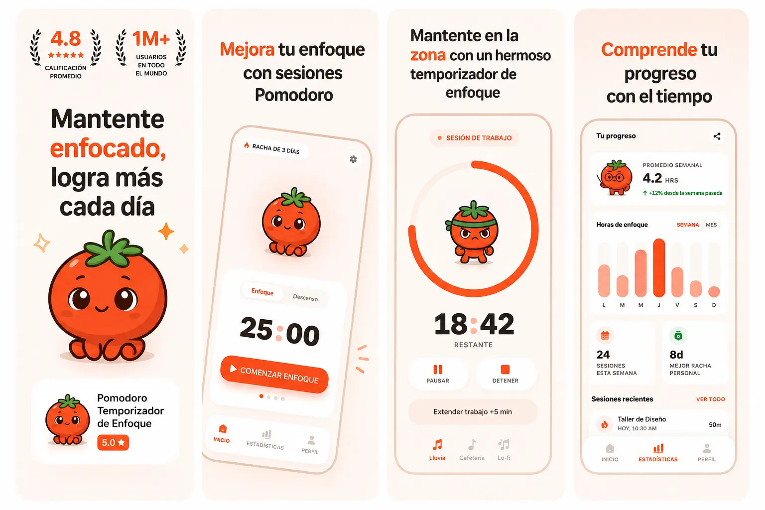 Ejemplo de set de capturas generado a partir de pantallas reales
